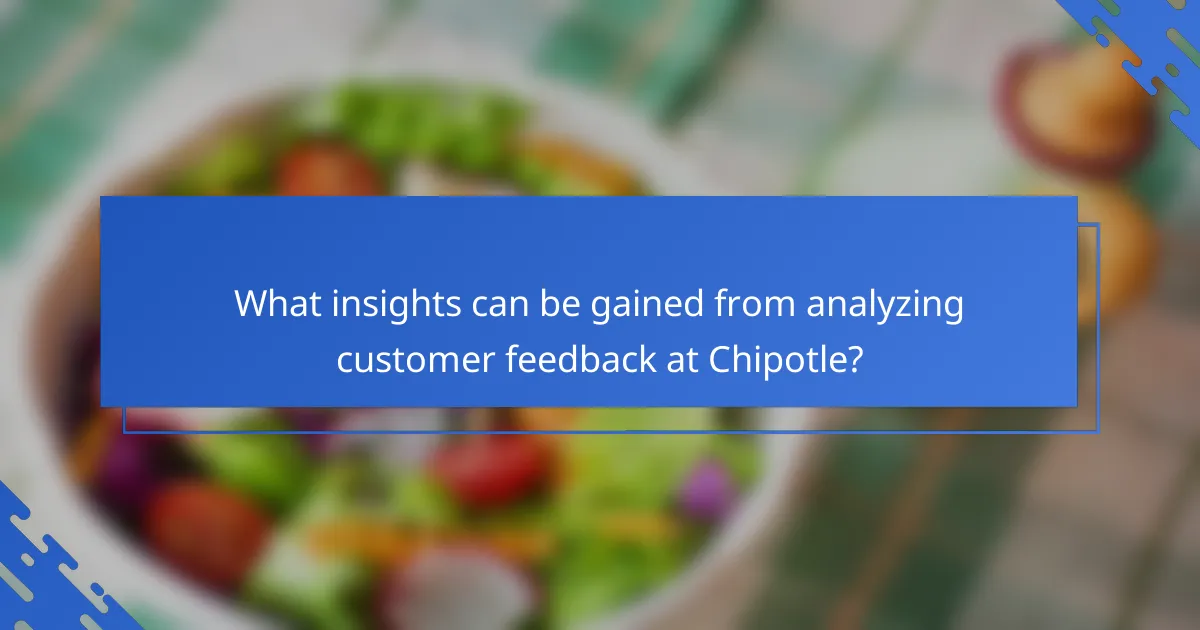 What insights can be gained from analyzing customer feedback at Chipotle?